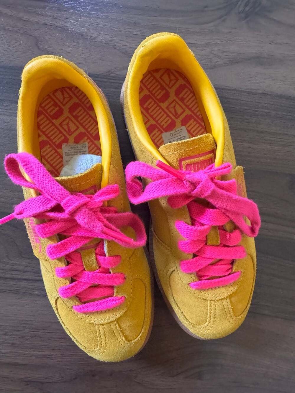 Puma Palermo Suede Sneakers Yellow Pink Size US 4 Back to School